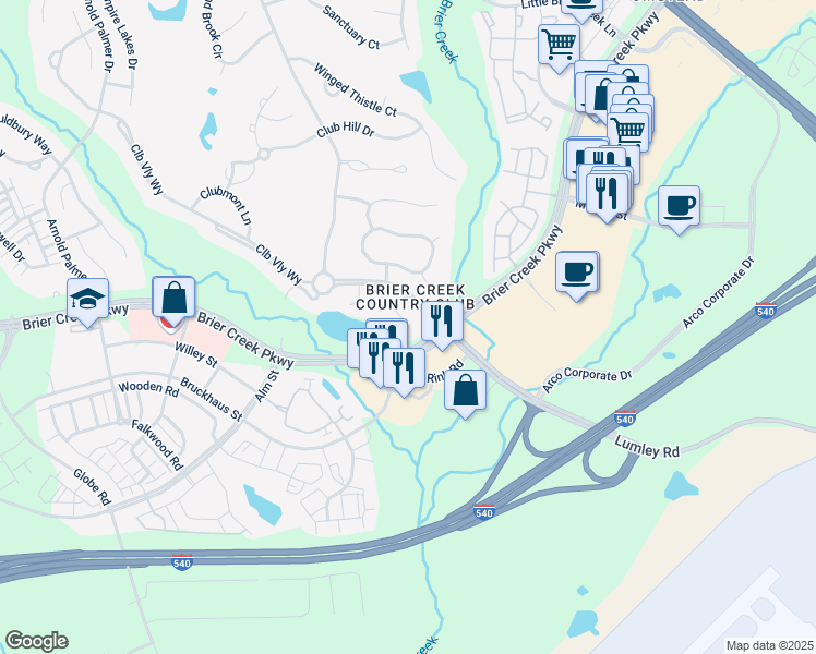 map of restaurants, bars, coffee shops, grocery stores, and more near in Raleigh