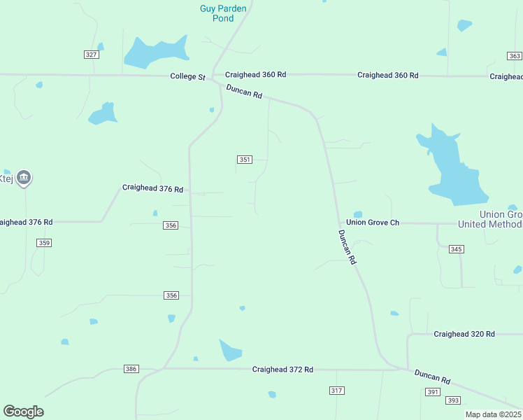 map of restaurants, bars, coffee shops, grocery stores, and more near 343 County Road 351 in Bono