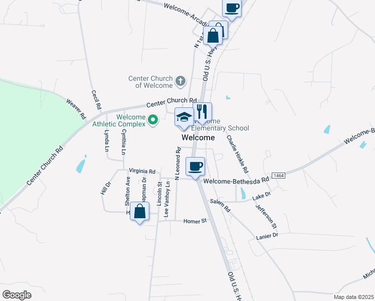 map of restaurants, bars, coffee shops, grocery stores, and more near 5633 Old US Highway 52 in Lexington
