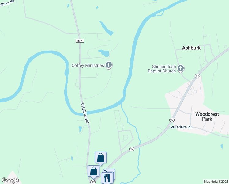 map of restaurants, bars, coffee shops, grocery stores, and more near 7326 River Glenn Road in Rocky Mount