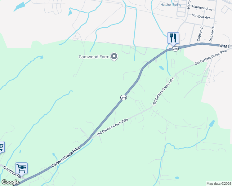 map of restaurants, bars, coffee shops, grocery stores, and more near 1883 Carters Creek Pike in Franklin