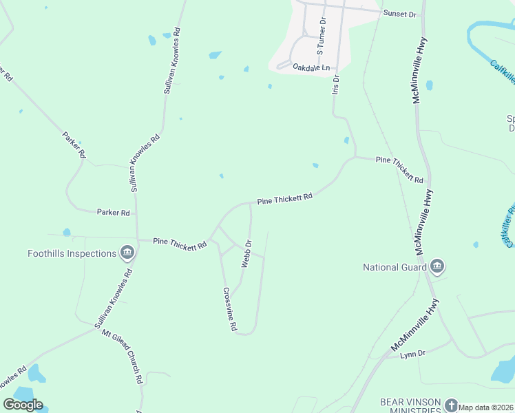 map of restaurants, bars, coffee shops, grocery stores, and more near 795 Pine Thickett Road in Sparta