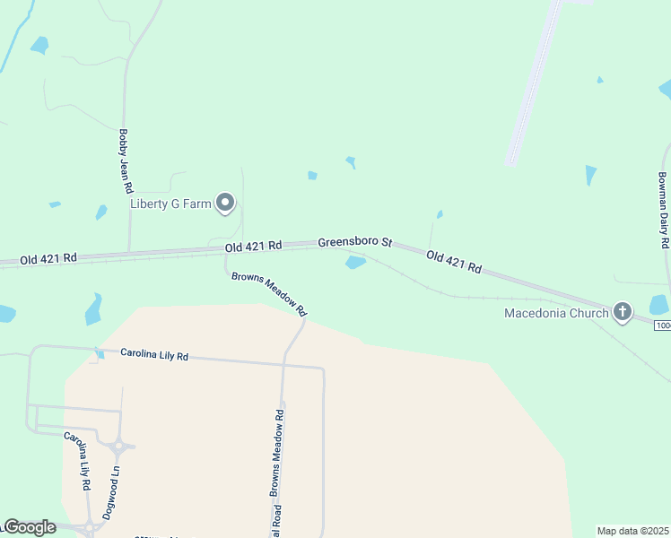 map of restaurants, bars, coffee shops, grocery stores, and more near Browns Meadow Road in Randolph County
