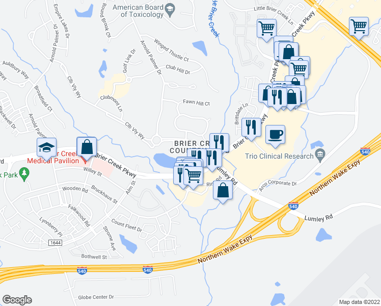 map of restaurants, bars, coffee shops, grocery stores, and more near in Raleigh