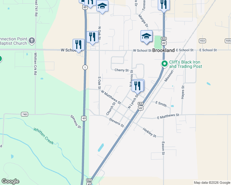 map of restaurants, bars, coffee shops, grocery stores, and more near Logan in Brookland