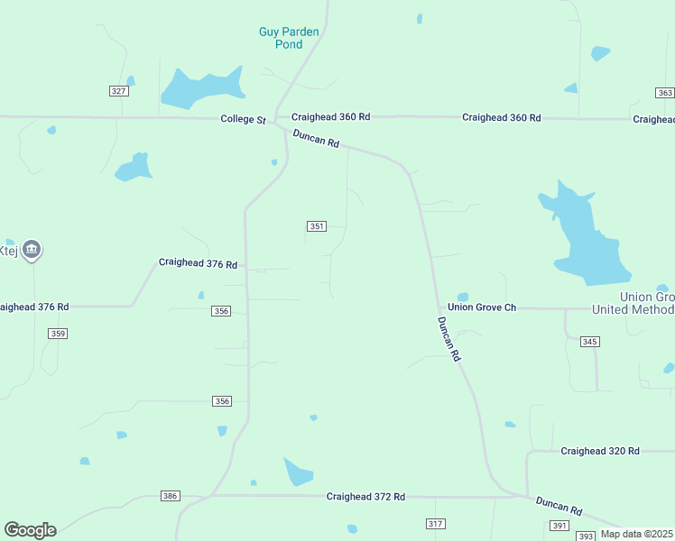 map of restaurants, bars, coffee shops, grocery stores, and more near 343 County Road 351 in Bono