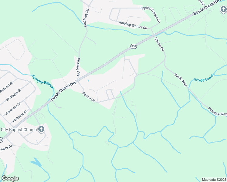 map of restaurants, bars, coffee shops, grocery stores, and more near 2402 Gibson Circle in Sevierville