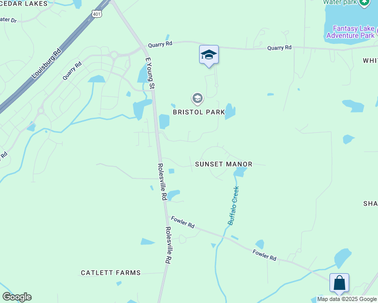 map of restaurants, bars, coffee shops, grocery stores, and more near 6812 Rising Sun Court in Wake Forest