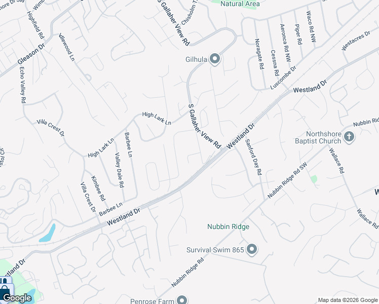 map of restaurants, bars, coffee shops, grocery stores, and more near 8506 Lawnpark Drive in Knoxville