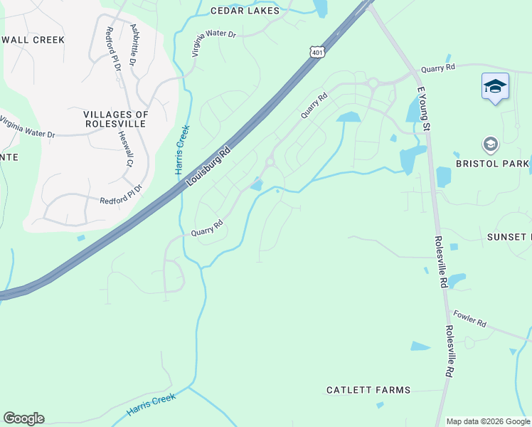 map of restaurants, bars, coffee shops, grocery stores, and more near 1002 Rolesville Road in Wake Forest