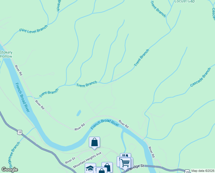 map of restaurants, bars, coffee shops, grocery stores, and more near 381 Berry Wills Road in Hot Springs