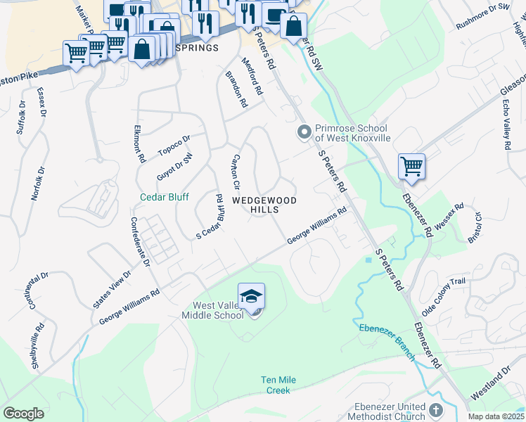 map of restaurants, bars, coffee shops, grocery stores, and more near 300 Engert Road in Knoxville