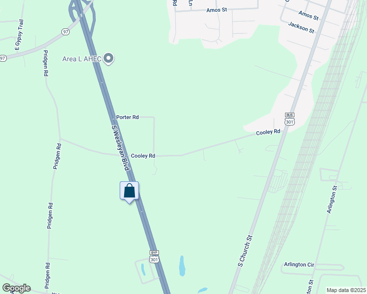 map of restaurants, bars, coffee shops, grocery stores, and more near 494 Cooley Road in Rocky Mount