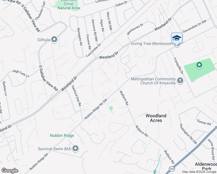 map of restaurants, bars, coffee shops, grocery stores, and more near 8101 Legacy Lane in Knoxville