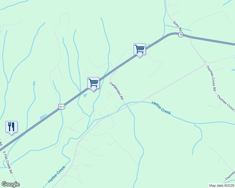 map of restaurants, bars, coffee shops, grocery stores, and more near 3221 Bativa Garden Court in Sevierville