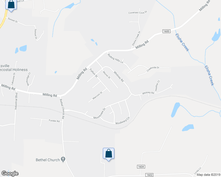 map of restaurants, bars, coffee shops, grocery stores, and more near 411 Fulton Street in Mocksville
