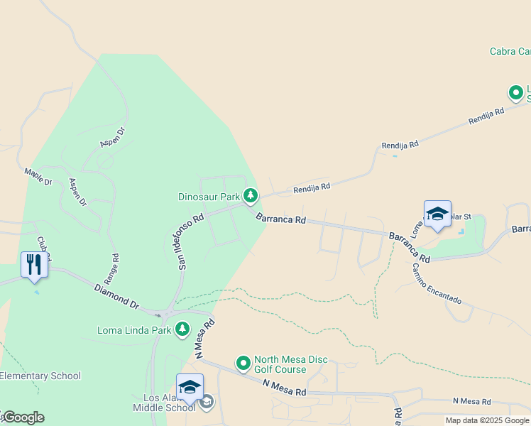 map of restaurants, bars, coffee shops, grocery stores, and more near in Los Alamos