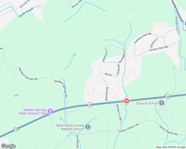 map of restaurants, bars, coffee shops, grocery stores, and more near 7309 Wildwood Court in Knoxville