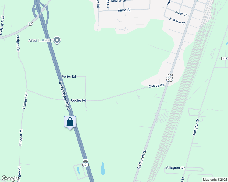 map of restaurants, bars, coffee shops, grocery stores, and more near 418 Cooley Road in Rocky Mount