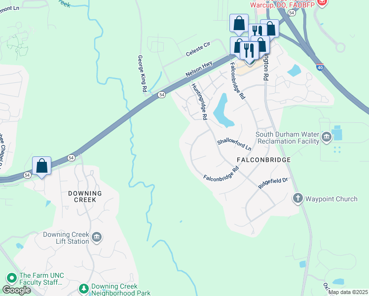 map of restaurants, bars, coffee shops, grocery stores, and more near 7 Elmstead Place in Chapel Hill