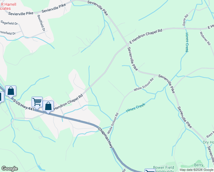 map of restaurants, bars, coffee shops, grocery stores, and more near 8305 Clemons Road in Knoxville