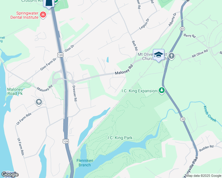 map of restaurants, bars, coffee shops, grocery stores, and more near 3000 Hidden Lane in Knoxville