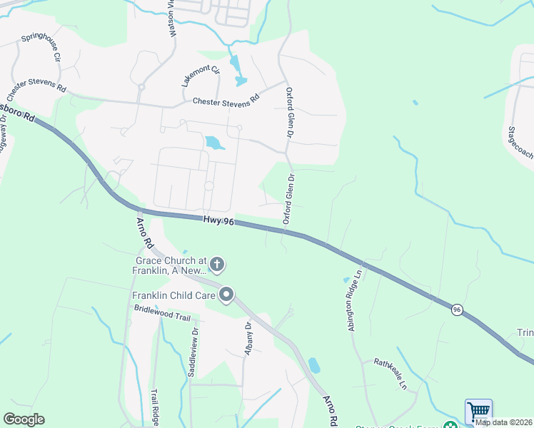 map of restaurants, bars, coffee shops, grocery stores, and more near 209 Barrington Court East in Franklin
