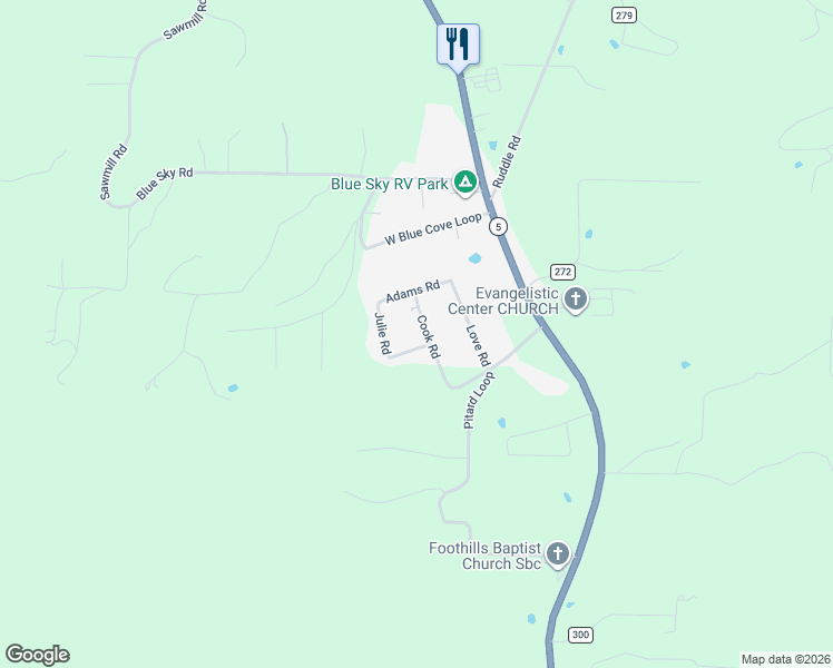map of restaurants, bars, coffee shops, grocery stores, and more near 363 Cook Road in Mountain View