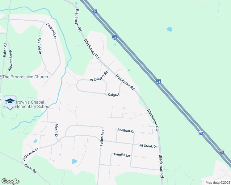 map of restaurants, bars, coffee shops, grocery stores, and more near 4940 East Calgary in Murfreesboro