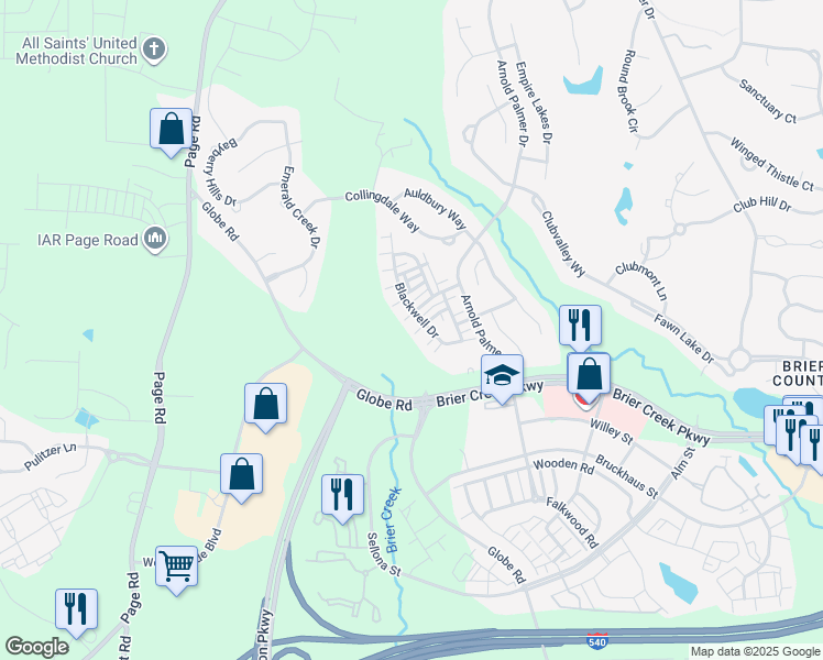 map of restaurants, bars, coffee shops, grocery stores, and more near 9912 Grettle Court in Raleigh