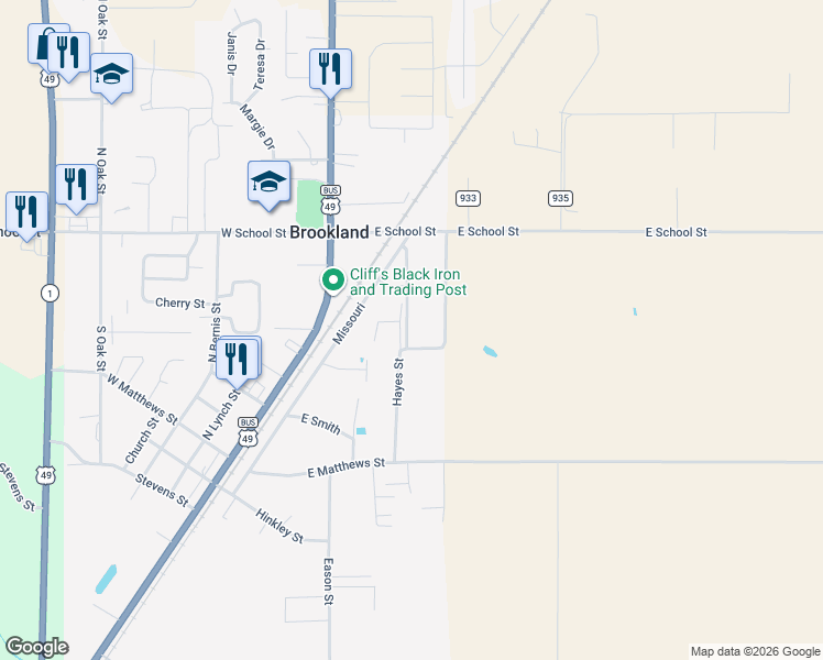map of restaurants, bars, coffee shops, grocery stores, and more near 121 Hayes Street in Brookland