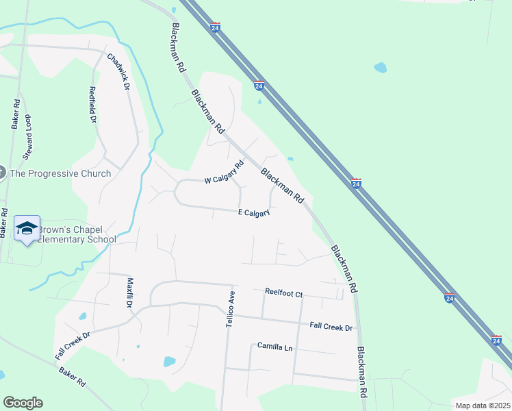map of restaurants, bars, coffee shops, grocery stores, and more near 4940 East Calgary in Murfreesboro