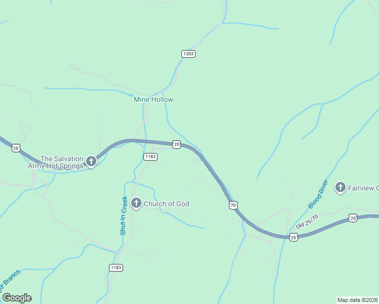map of restaurants, bars, coffee shops, grocery stores, and more near 2895 U.S. 25 in Hot Springs