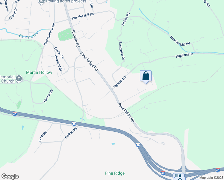 map of restaurants, bars, coffee shops, grocery stores, and more near 190 Pine Ridge Road in Harriman