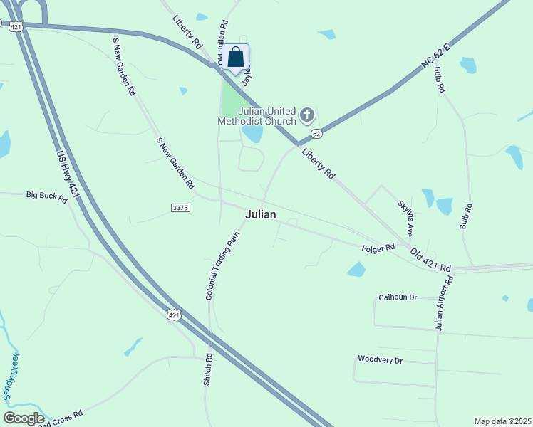 map of restaurants, bars, coffee shops, grocery stores, and more near 7501 Old 2nd Street in Julian