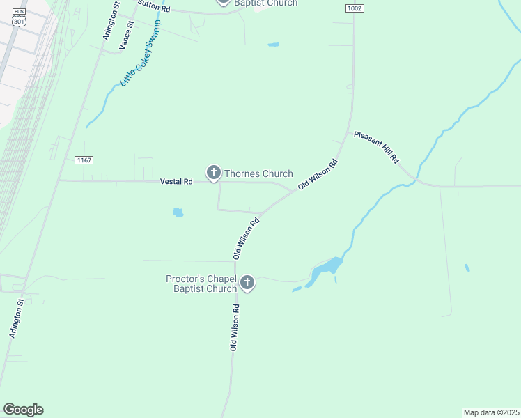 map of restaurants, bars, coffee shops, grocery stores, and more near 2658 Old Wilson Road in Rocky Mount