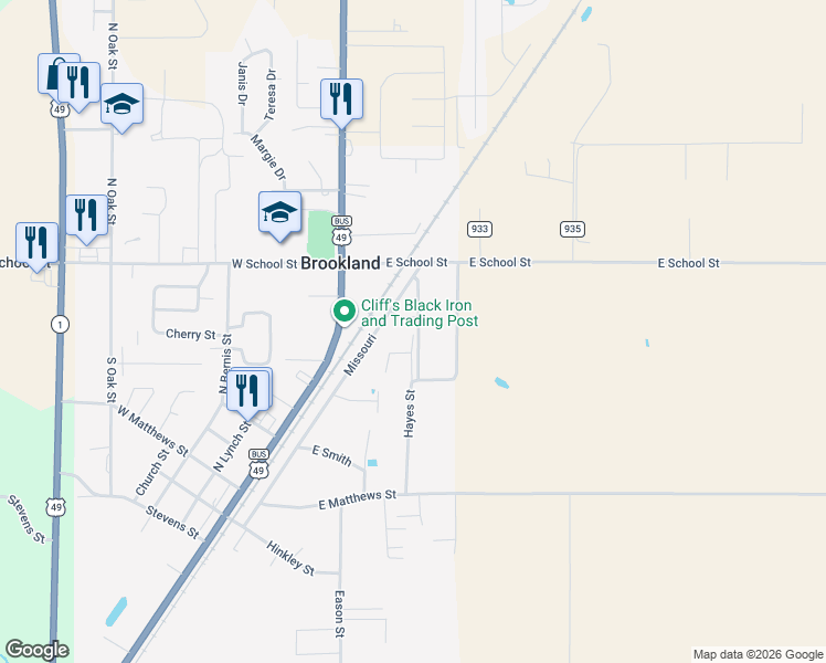 map of restaurants, bars, coffee shops, grocery stores, and more near 251 Hayes Street in Brookland