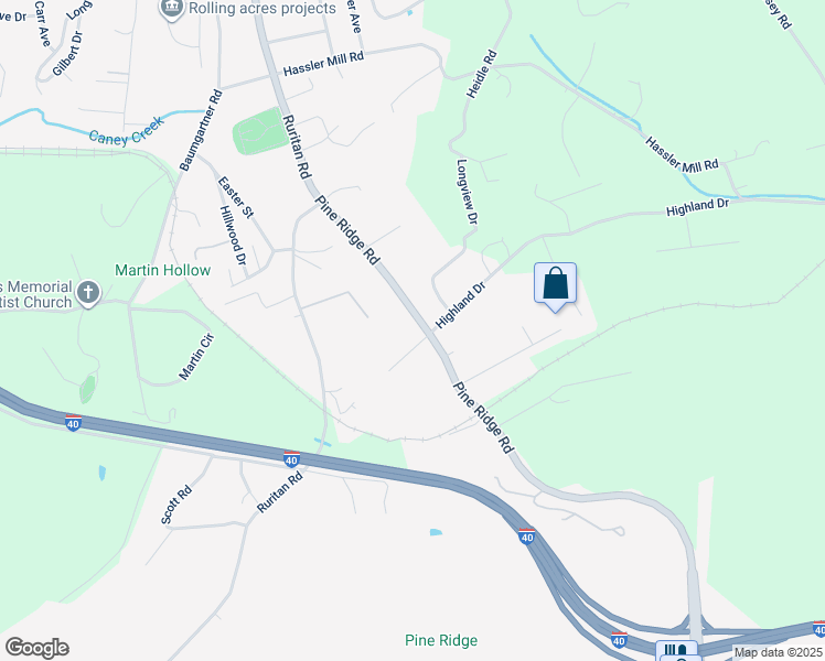 map of restaurants, bars, coffee shops, grocery stores, and more near 190 Pine Ridge Road in Harriman
