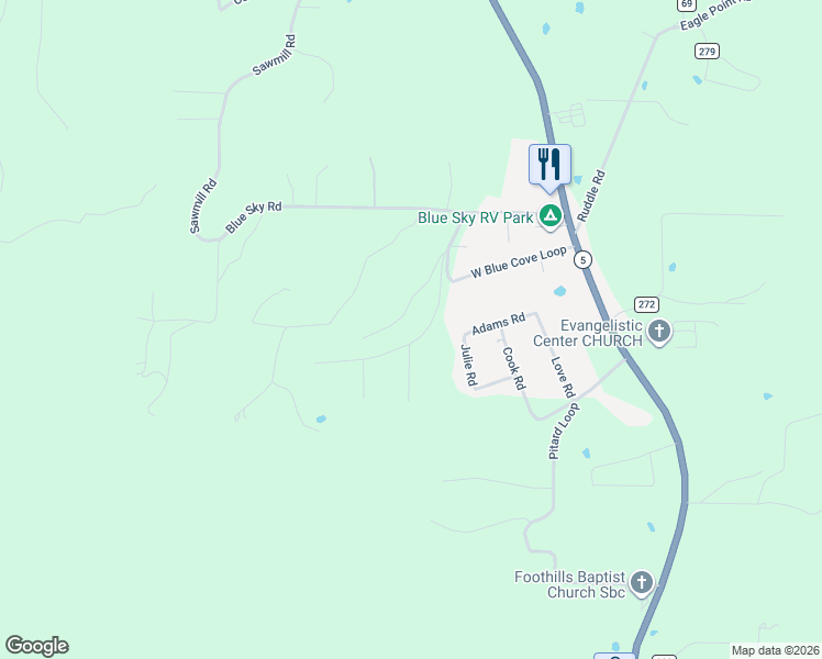 map of restaurants, bars, coffee shops, grocery stores, and more near 106 Peace Valley Drive in Mountain View