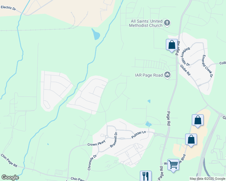 map of restaurants, bars, coffee shops, grocery stores, and more near 1017 Cuthbert Lane in Durham