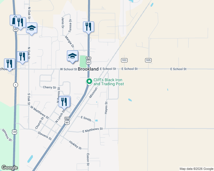 map of restaurants, bars, coffee shops, grocery stores, and more near 251 Hayes Street in Brookland