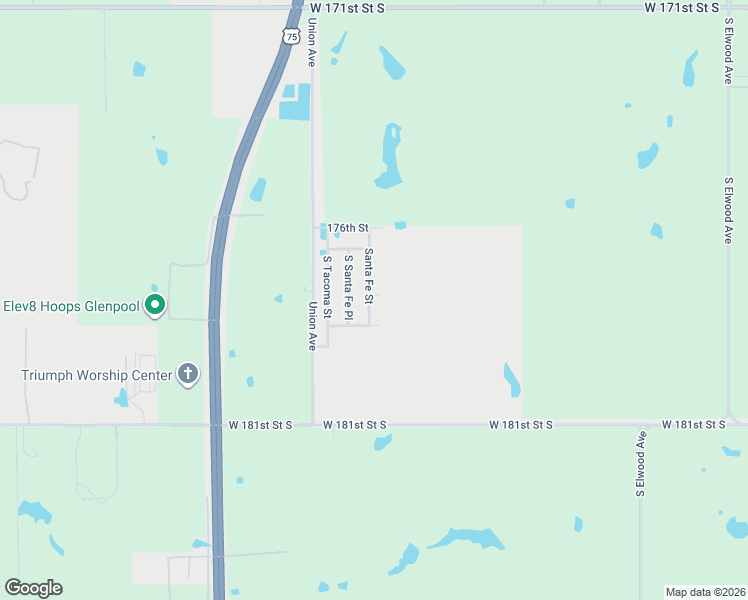 map of restaurants, bars, coffee shops, grocery stores, and more near 17739 Santa Fe Street in Mounds