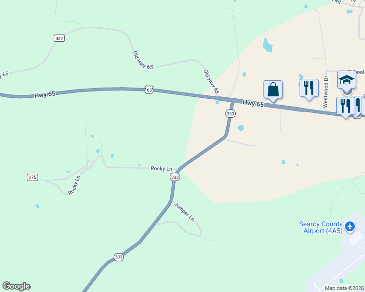 map of restaurants, bars, coffee shops, grocery stores, and more near 493 State Highway 333 in Marshall