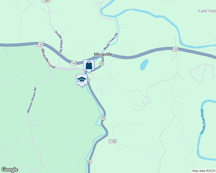map of restaurants, bars, coffee shops, grocery stores, and more near Windmill Hill Road in Yancey County