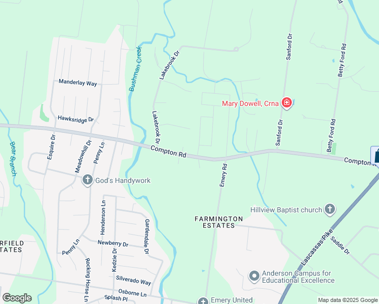 map of restaurants, bars, coffee shops, grocery stores, and more near 1153 Compton Road in Murfreesboro