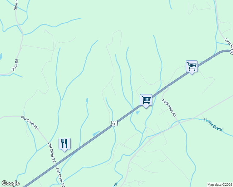 map of restaurants, bars, coffee shops, grocery stores, and more near 3104 Amanda View Way in Sevierville