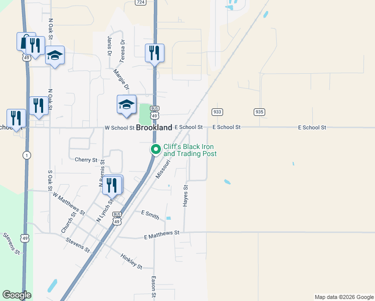 map of restaurants, bars, coffee shops, grocery stores, and more near 251 Hayes Street in Brookland