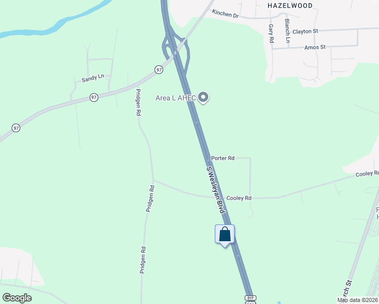 map of restaurants, bars, coffee shops, grocery stores, and more near 1676 South Wesleyan Boulevard in Rocky Mount