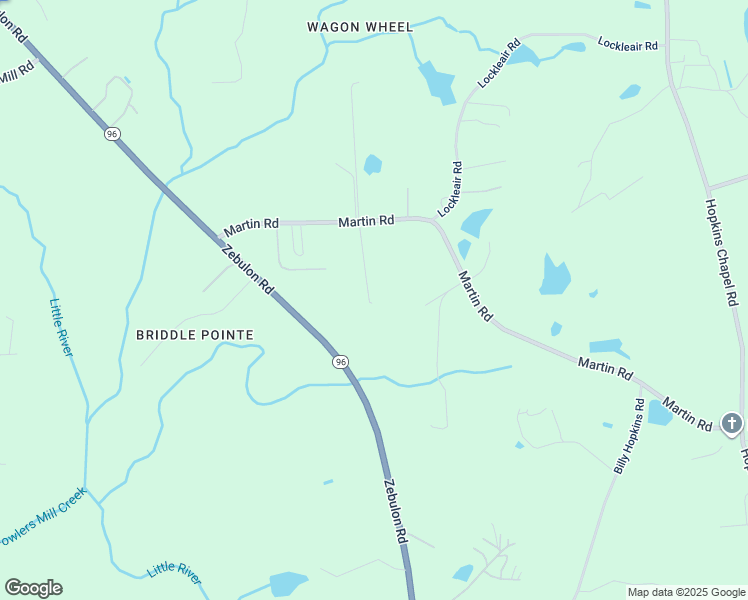 map of restaurants, bars, coffee shops, grocery stores, and more near 7336 Martin Road in Zebulon