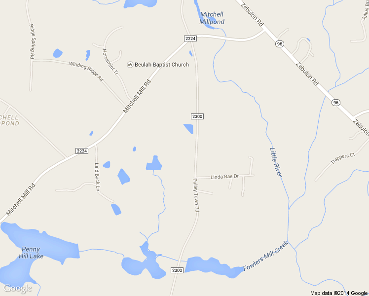 map of restaurants, bars, coffee shops, grocery stores, and more near 5305 Pulley Town Road in Zebulon